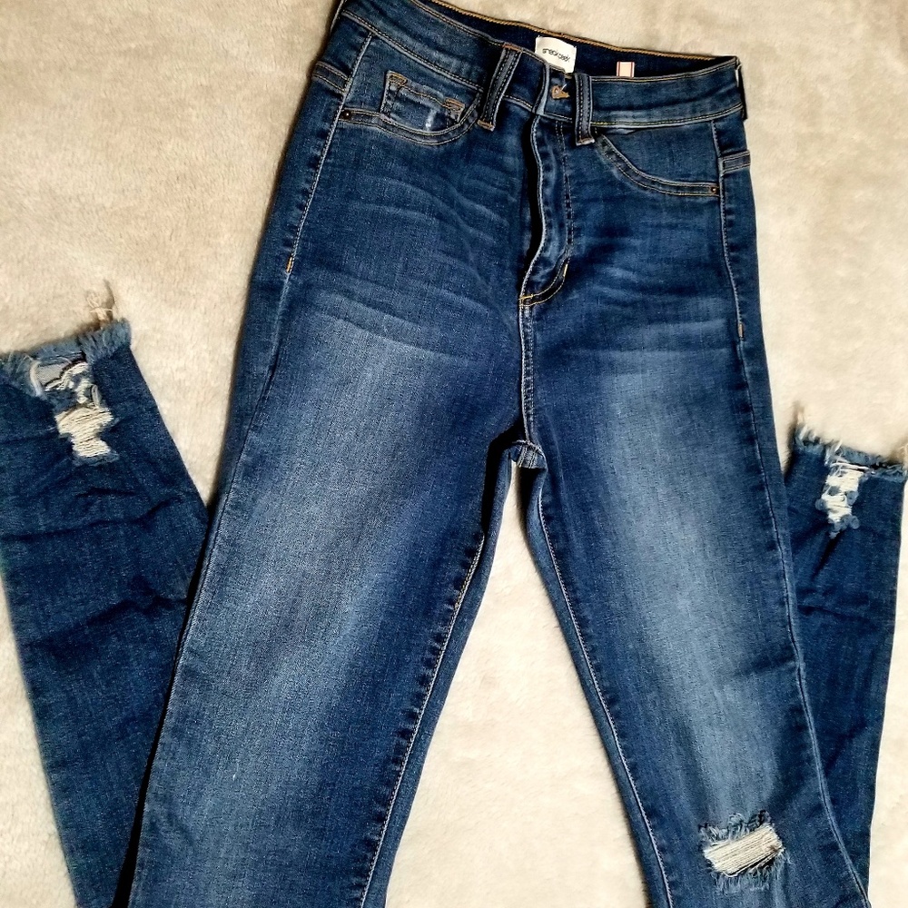 High waste streach jeans